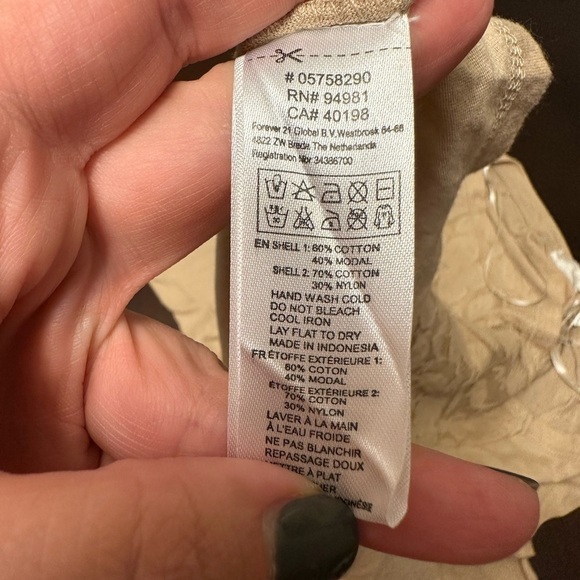 FOREVER 21 Tan Lace Floral Top Size M Medium - Picture 8 of 8